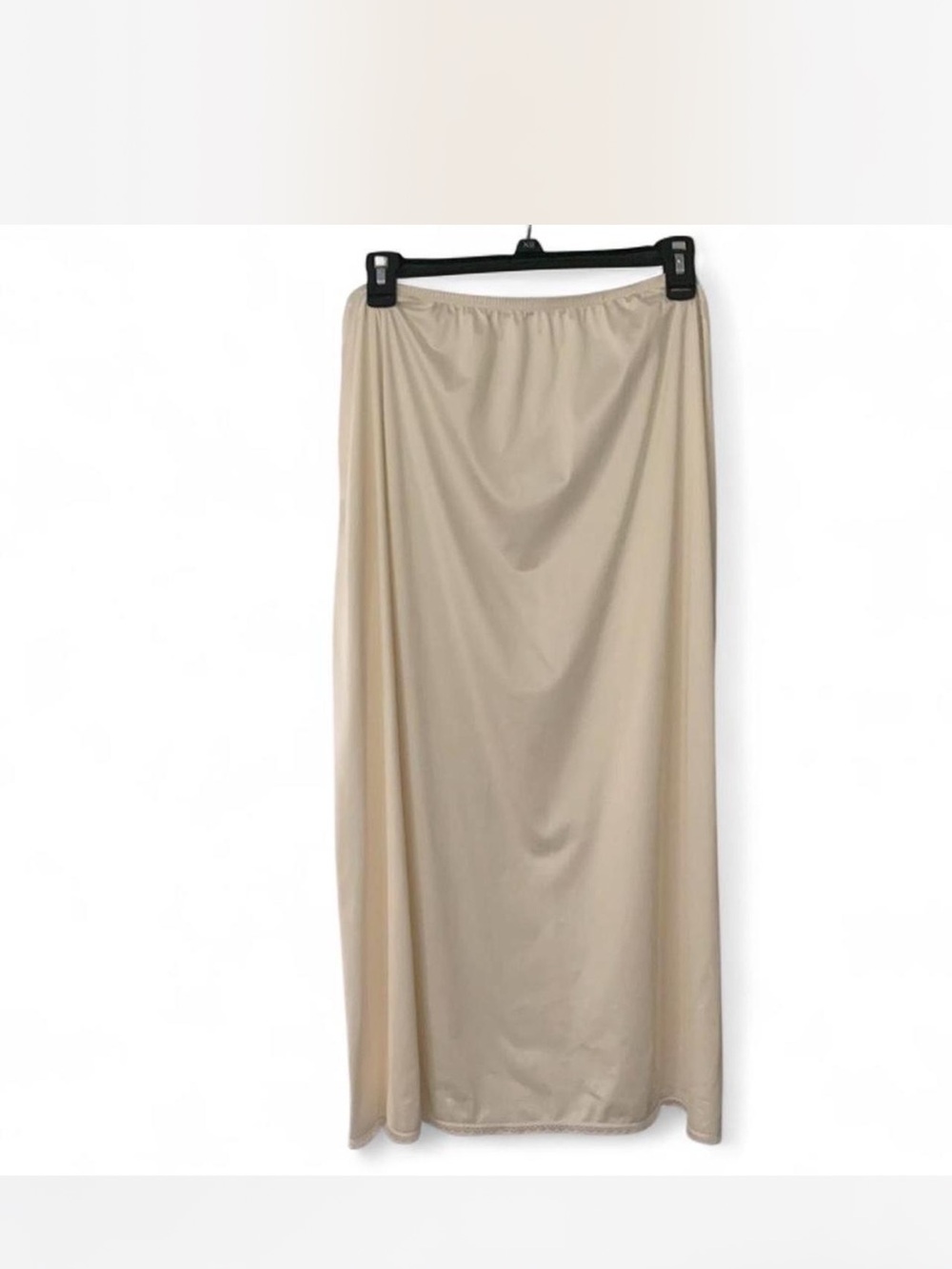 Women's Long Beige Slip Skirt
